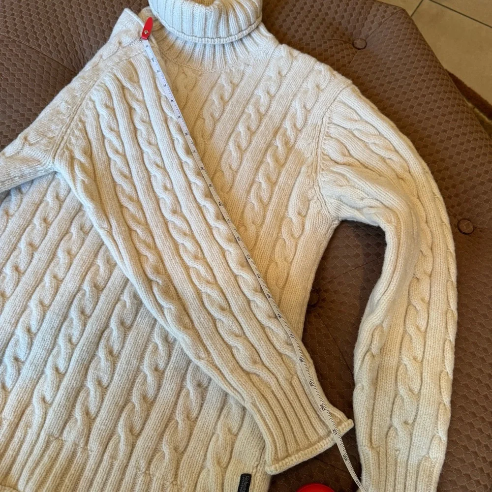 🦋Fisherman Out of Ireland Pure Wool Cashmere Blend Cable Knit Turtleneck🦋 - Picture 12 of 12